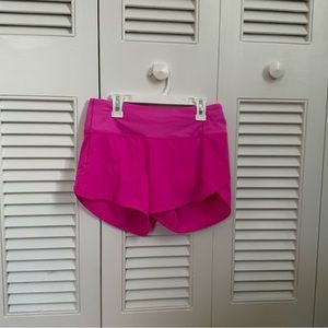 Lululemon speed up shorts, POW PINK 4”